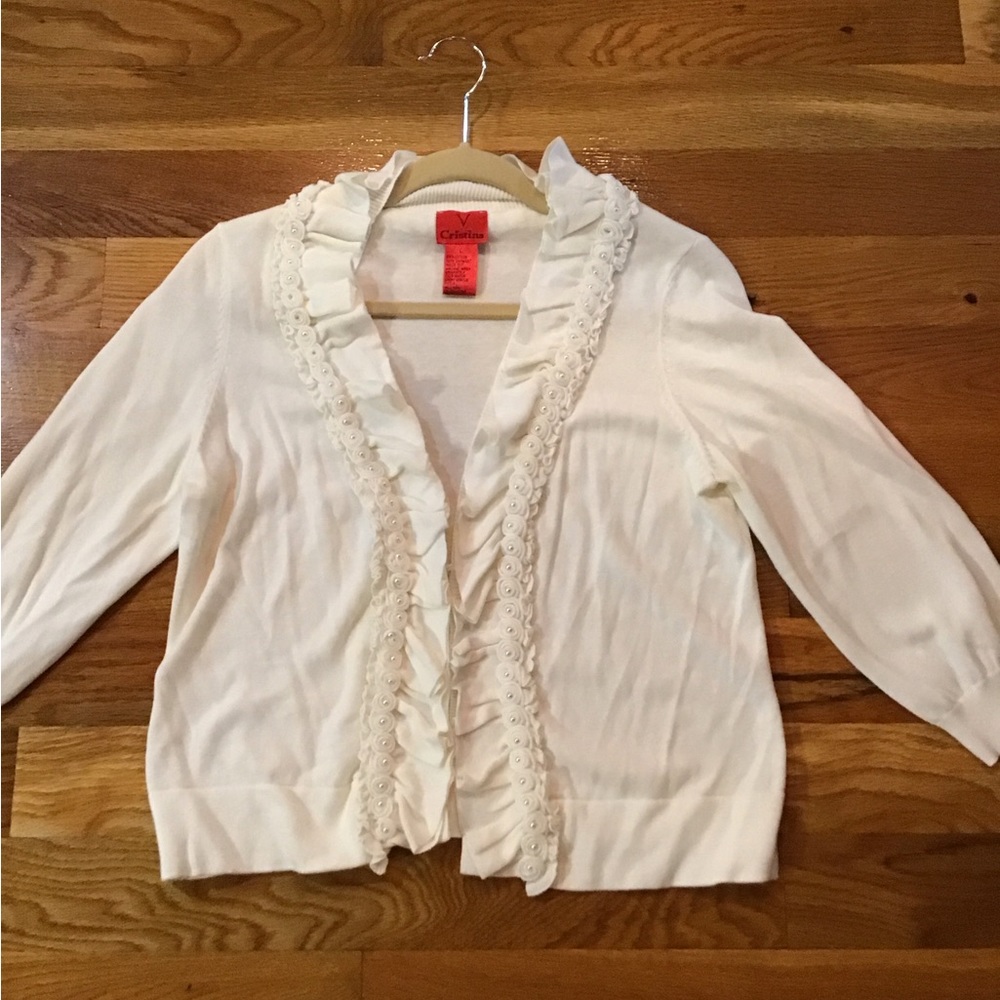 Woman’s size large Christina light weight sweater decorative trim